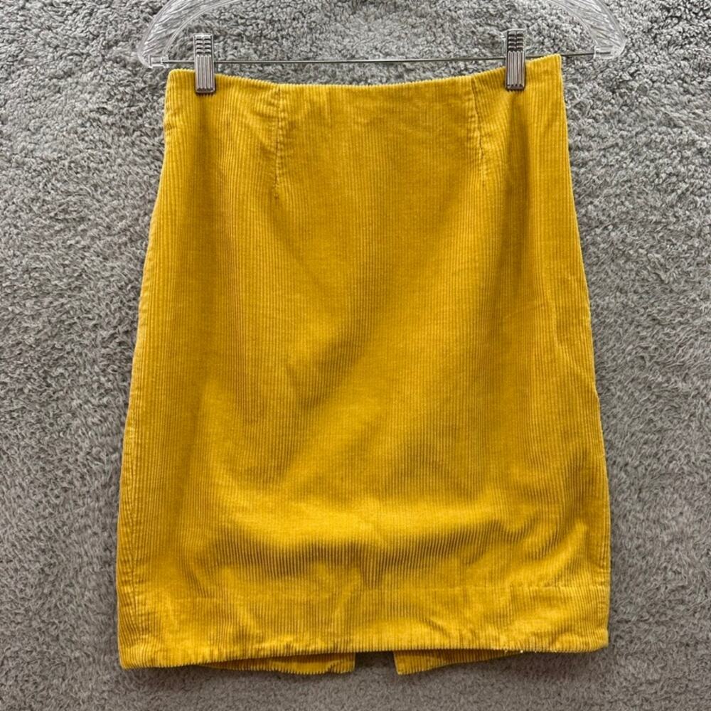 Anthropologie Maeve Size 0‎ Yellow Corduroy Pencil Skirt Lined Casual